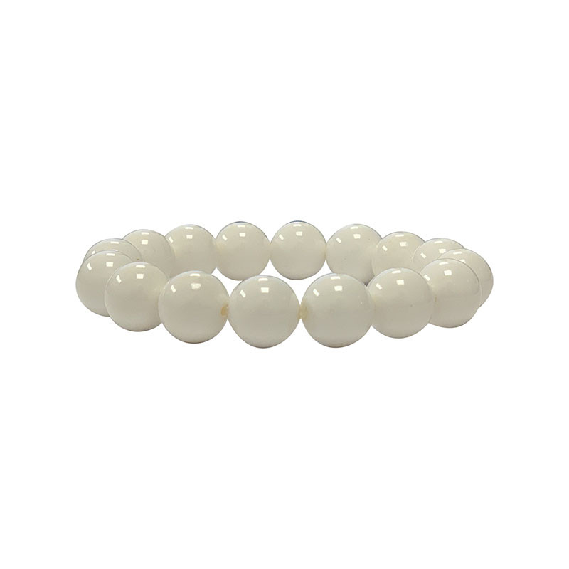 Bracelet white shell (bénitier) boules 4 à 12 mm